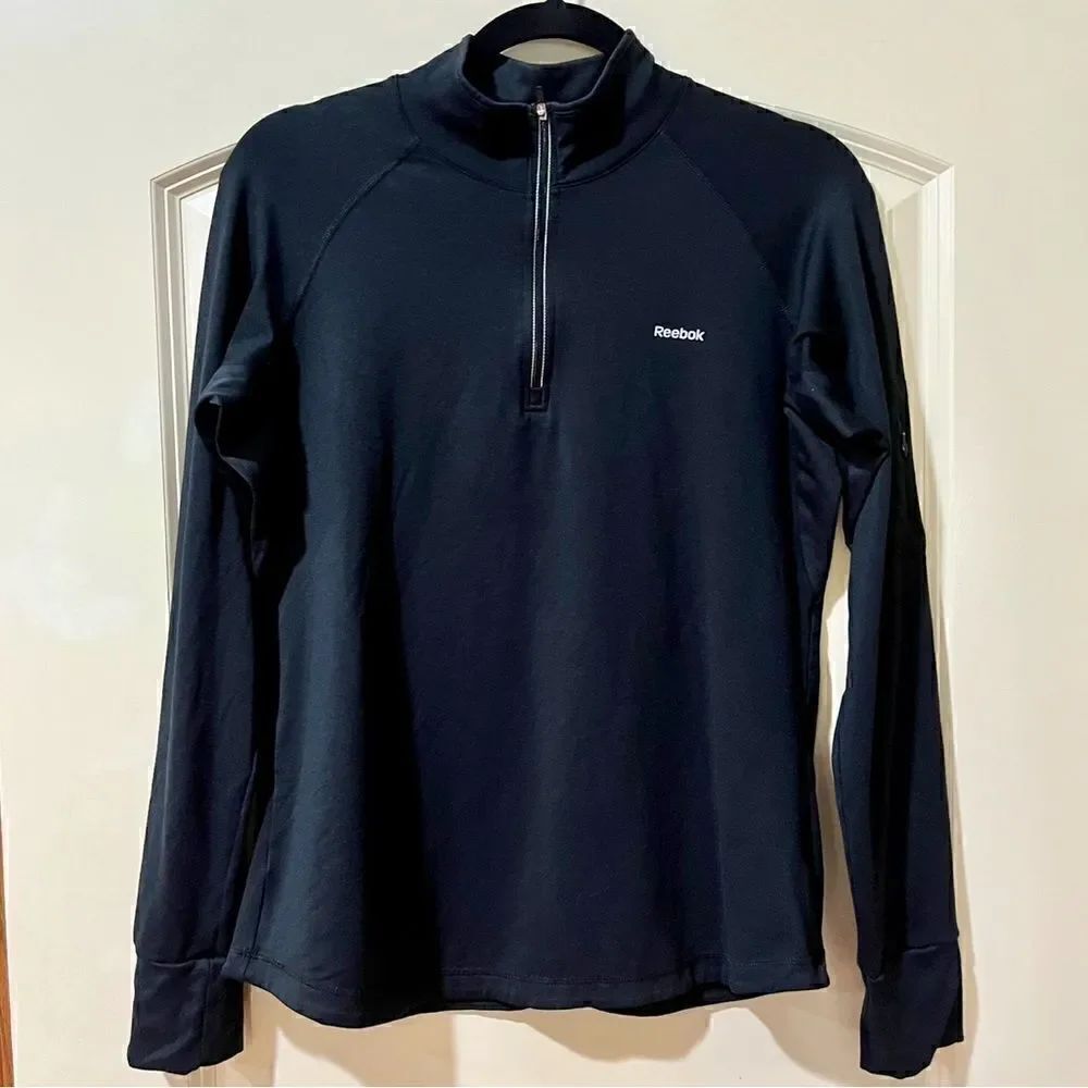 REEBOK Long Sleeve Quarter Zip Black Women’s Size Large